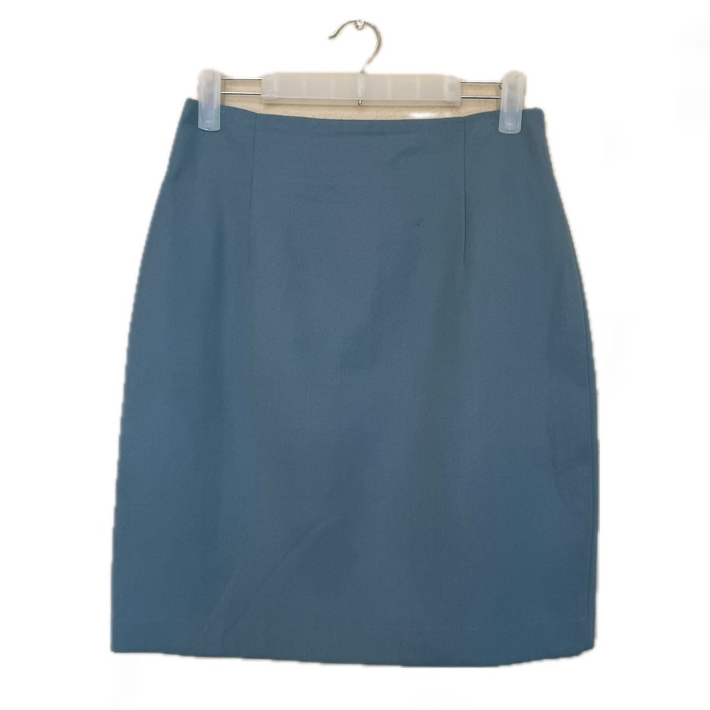 A-Line Mini Skirt Crepe Skirt 81st & Park Light Baby Teal Blue